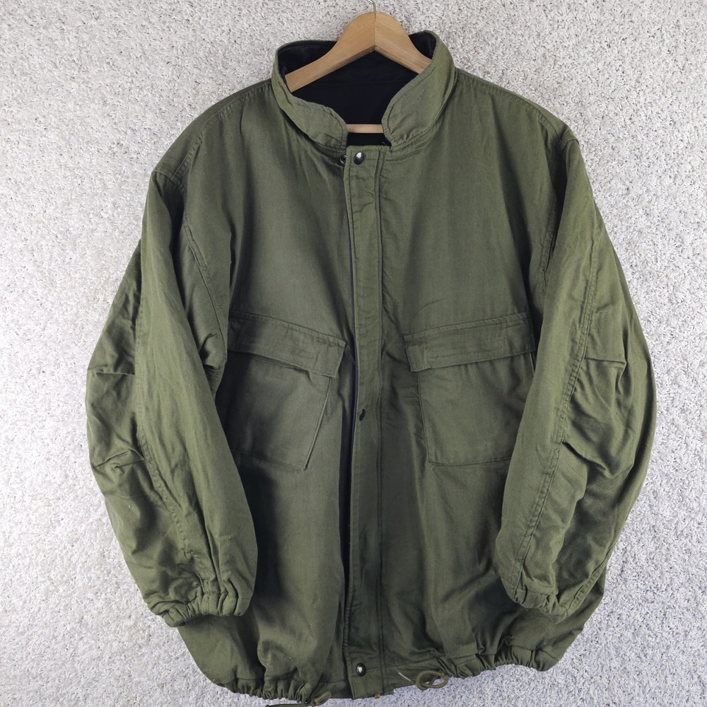 Vintage 70s US Army Military Chemical Quilted Protective Jacket 1970s Size XL